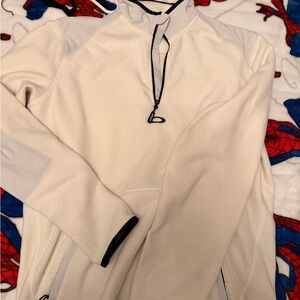 Oakley Cream Half-Zip Fleece Pullover with Black Trim